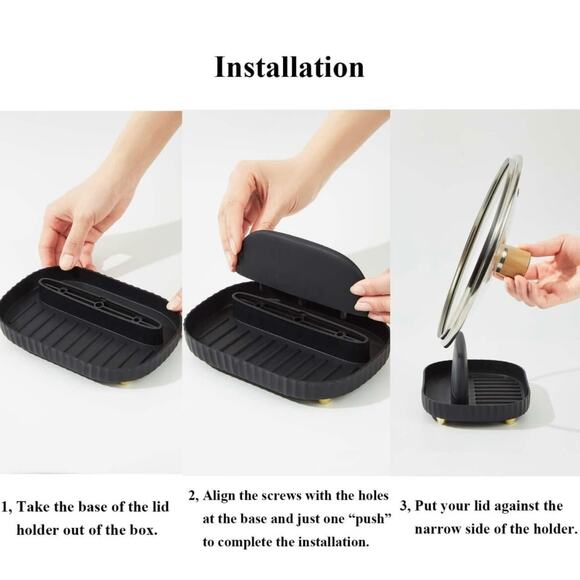 Lid Holder, Spoon, Cooking Ladle, Spatula, Spoon Holder, for Countertop in White - Picture 11 of 12